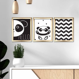 Wallity Cuadro Decorativo Enmarcado en MDF (3 piezas) 3ACT-003 Multicolor
